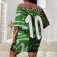 Nigeria Football Custom Off Shoulder Short Dress Super Eagles-Africa Spirit - African Pride