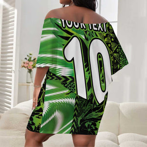 Nigeria Football Custom Off Shoulder Short Dress Super Eagles-Africa Spirit - African Pride