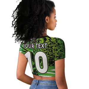 Nigeria Football Custom Raglan Cropped T shirt Super Eagles-Africa Spirit - African Pride