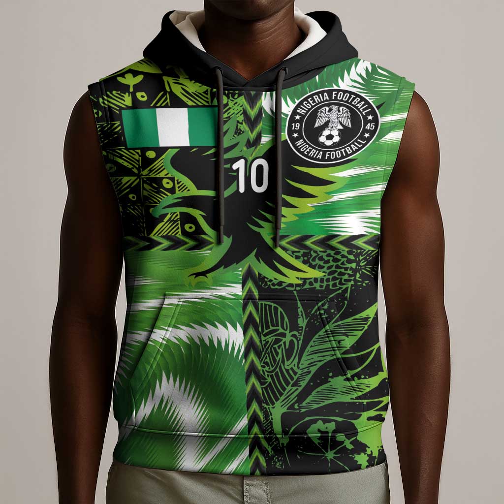 Nigeria Football Custom Sleeveless Hoodie Super Eagles-Africa Spirit - African Pride