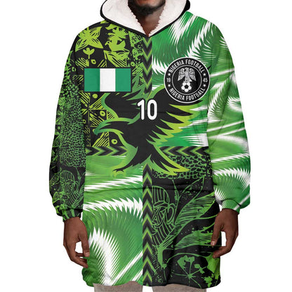 Nigeria Football Custom Wearable Blanket Hoodie Super Eagles-Africa Spirit - African Pride