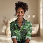 Nigeria Football Custom Women Casual Shirt Super Eagles-Africa Spirit - African Pride