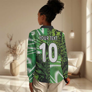Nigeria Football Custom Women Casual Shirt Super Eagles-Africa Spirit - African Pride