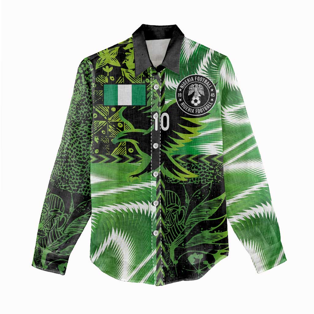Nigeria Football Custom Women Casual Shirt Super Eagles-Africa Spirit - African Pride