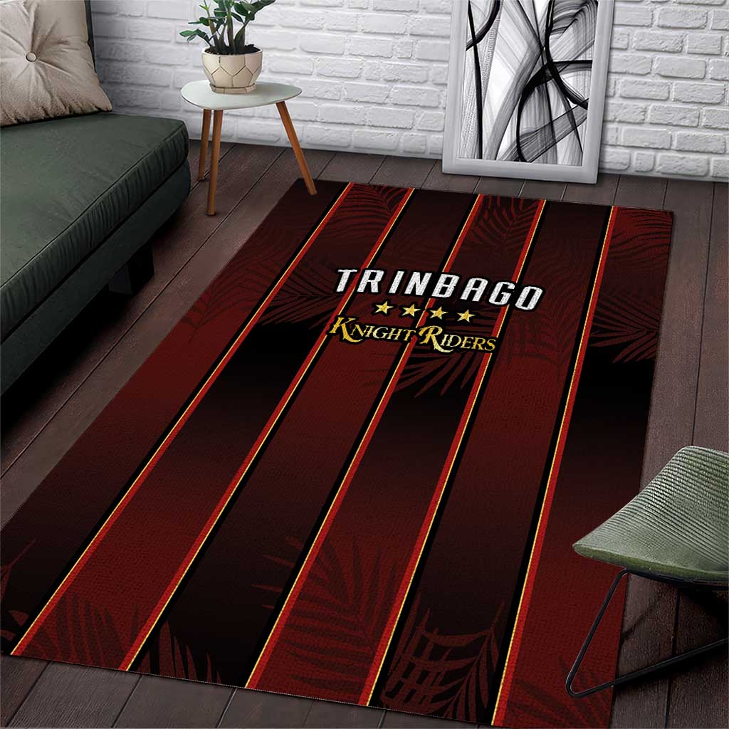 Afro-Trinbago Cricket Knight Riders Area Rug Palm Leaves Stripes Style - African Pride