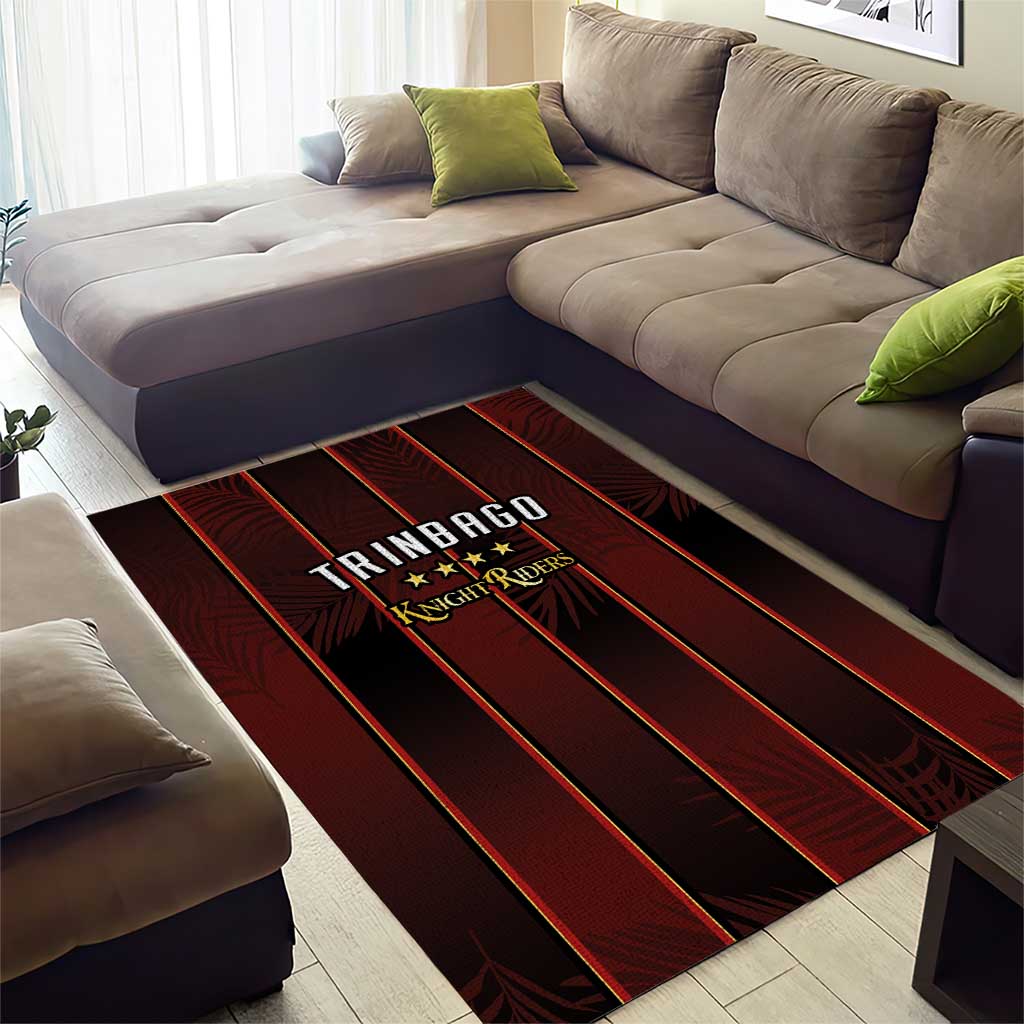 Afro-Trinbago Cricket Knight Riders Area Rug Palm Leaves Stripes Style - African Pride