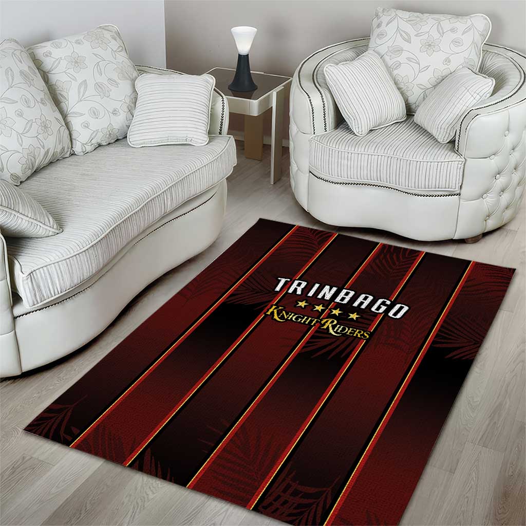 Afro-Trinbago Cricket Knight Riders Area Rug Palm Leaves Stripes Style - African Pride