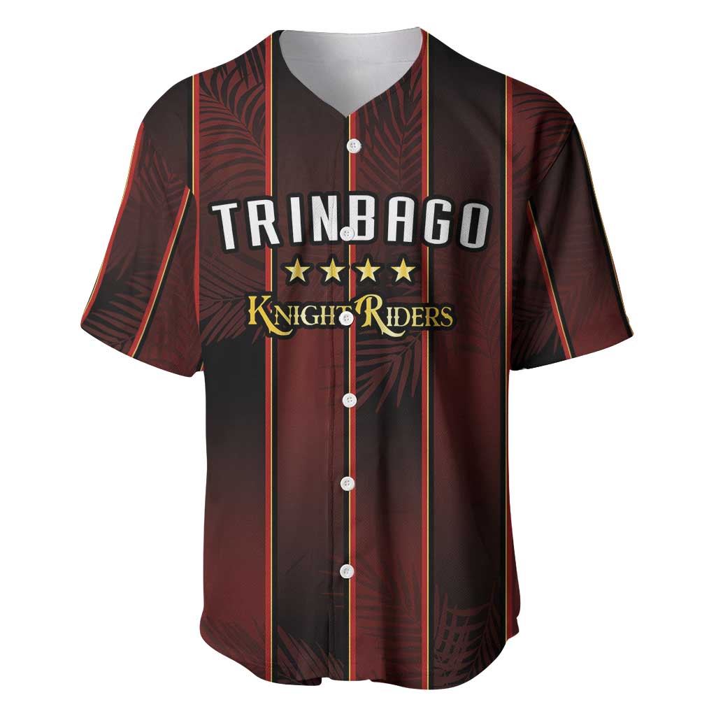 Custom Afro-Trinbago Cricket Knight Riders Baseball Jersey Palm Leaves Stripes Style - African Pride