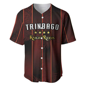 Custom Afro-Trinbago Cricket Knight Riders Baseball Jersey Palm Leaves Stripes Style - African Pride