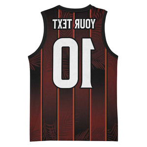 Custom Afro-Trinbago Cricket Knight Riders Basketball Jersey Palm Leaves Stripes Style - African Pride