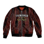 Custom Afro-Trinbago Cricket Knight Riders Bomber Jacket Palm Leaves Stripes Style - African Pride