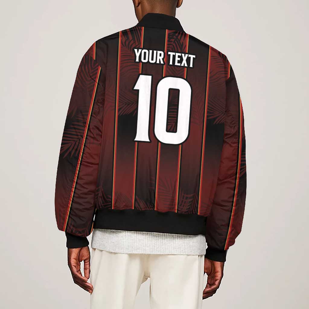 Custom Afro-Trinbago Cricket Knight Riders Bomber Jacket Palm Leaves Stripes Style - African Pride