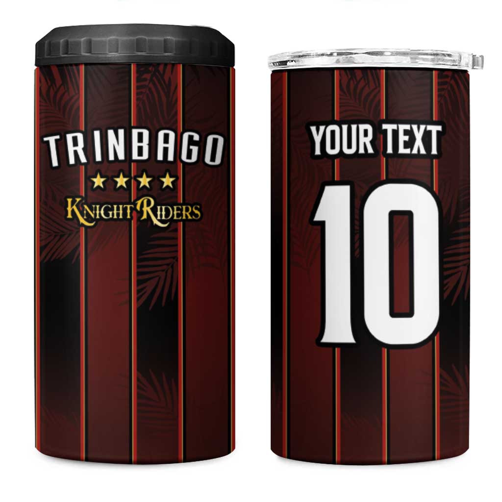 Custom Afro-Trinbago Cricket Knight Riders 4 in 1 Can Cooler Tumbler Palm Leaves Stripes Style - African Pride