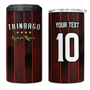 Custom Afro-Trinbago Cricket Knight Riders 4 in 1 Can Cooler Tumbler Palm Leaves Stripes Style - African Pride