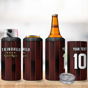 Custom Afro-Trinbago Cricket Knight Riders 4 in 1 Can Cooler Tumbler Palm Leaves Stripes Style - African Pride