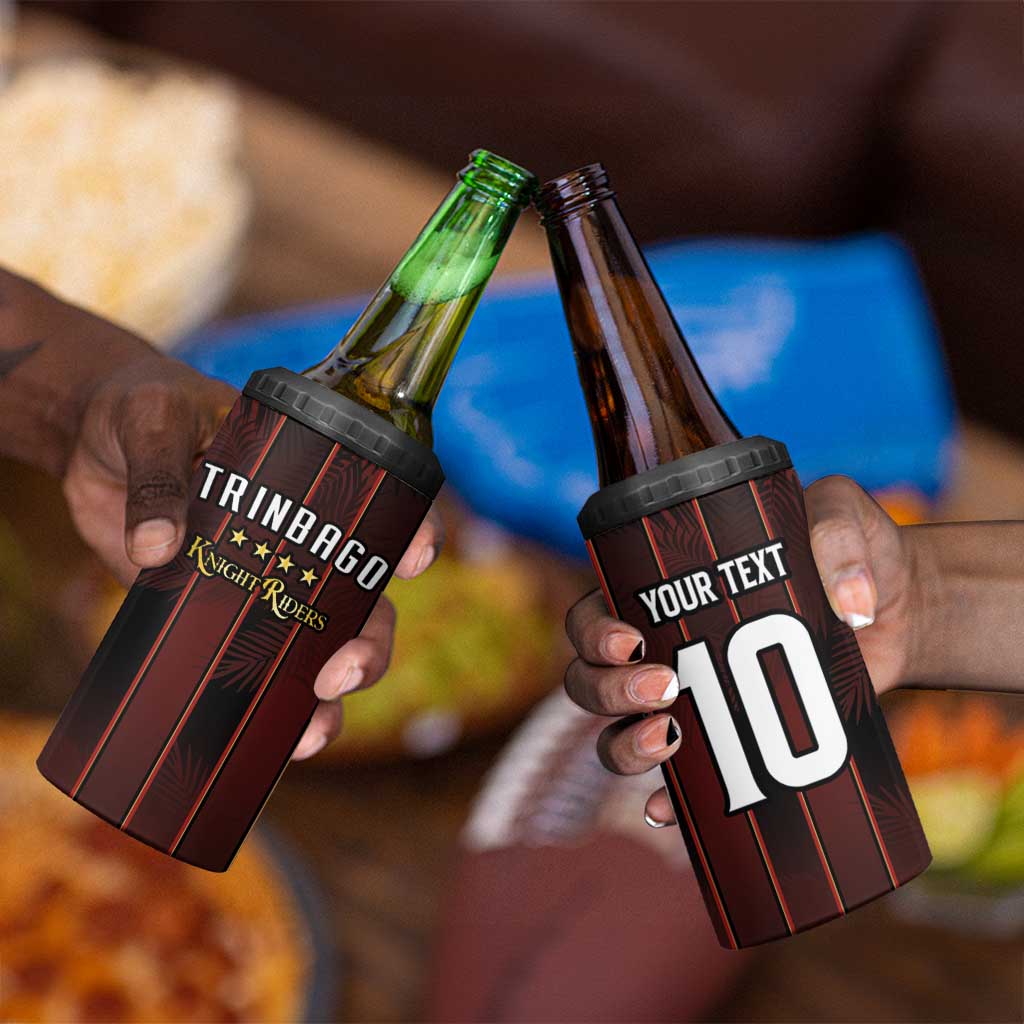 Custom Afro-Trinbago Cricket Knight Riders 4 in 1 Can Cooler Tumbler Palm Leaves Stripes Style - African Pride