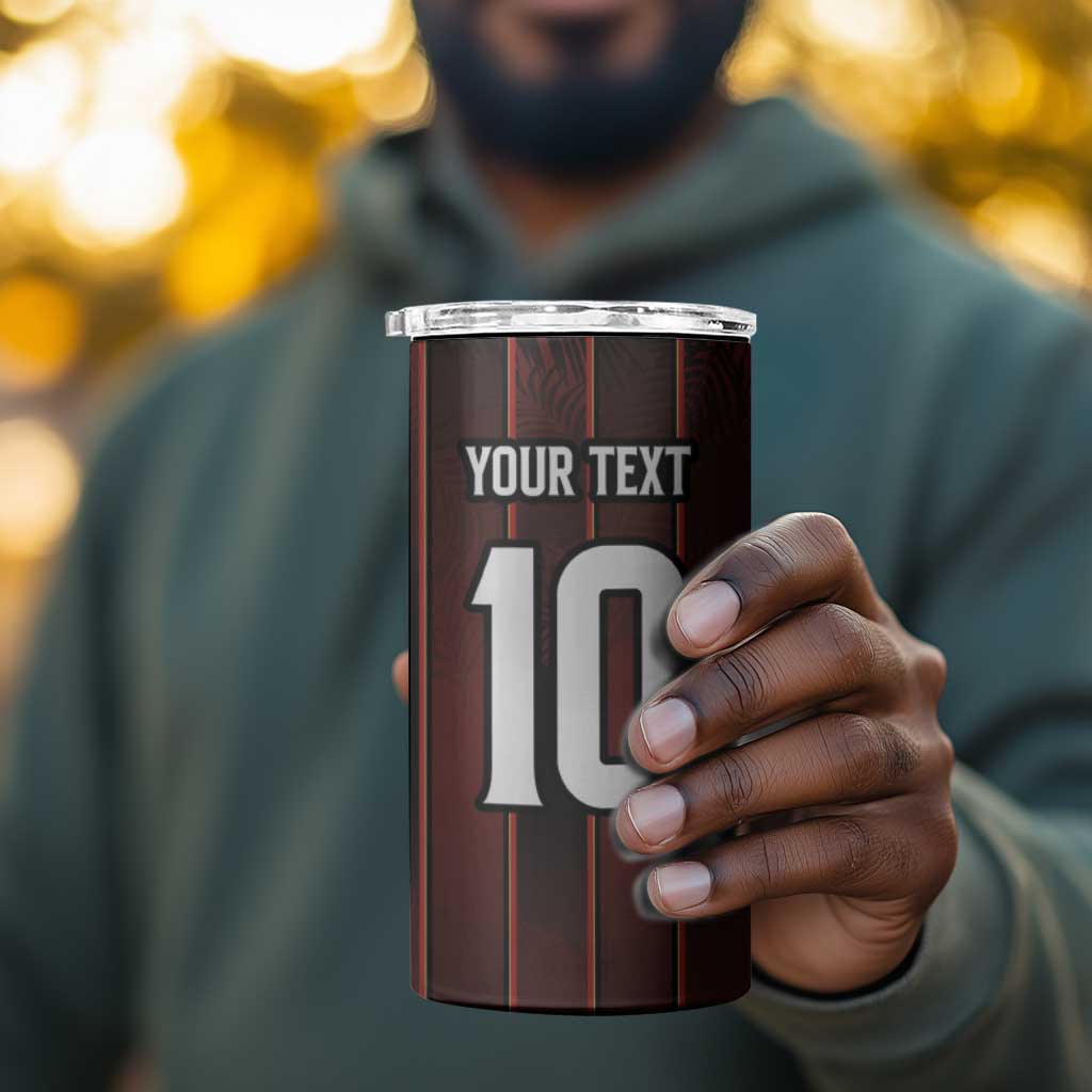 Custom Afro-Trinbago Cricket Knight Riders 4 in 1 Can Cooler Tumbler Palm Leaves Stripes Style - African Pride