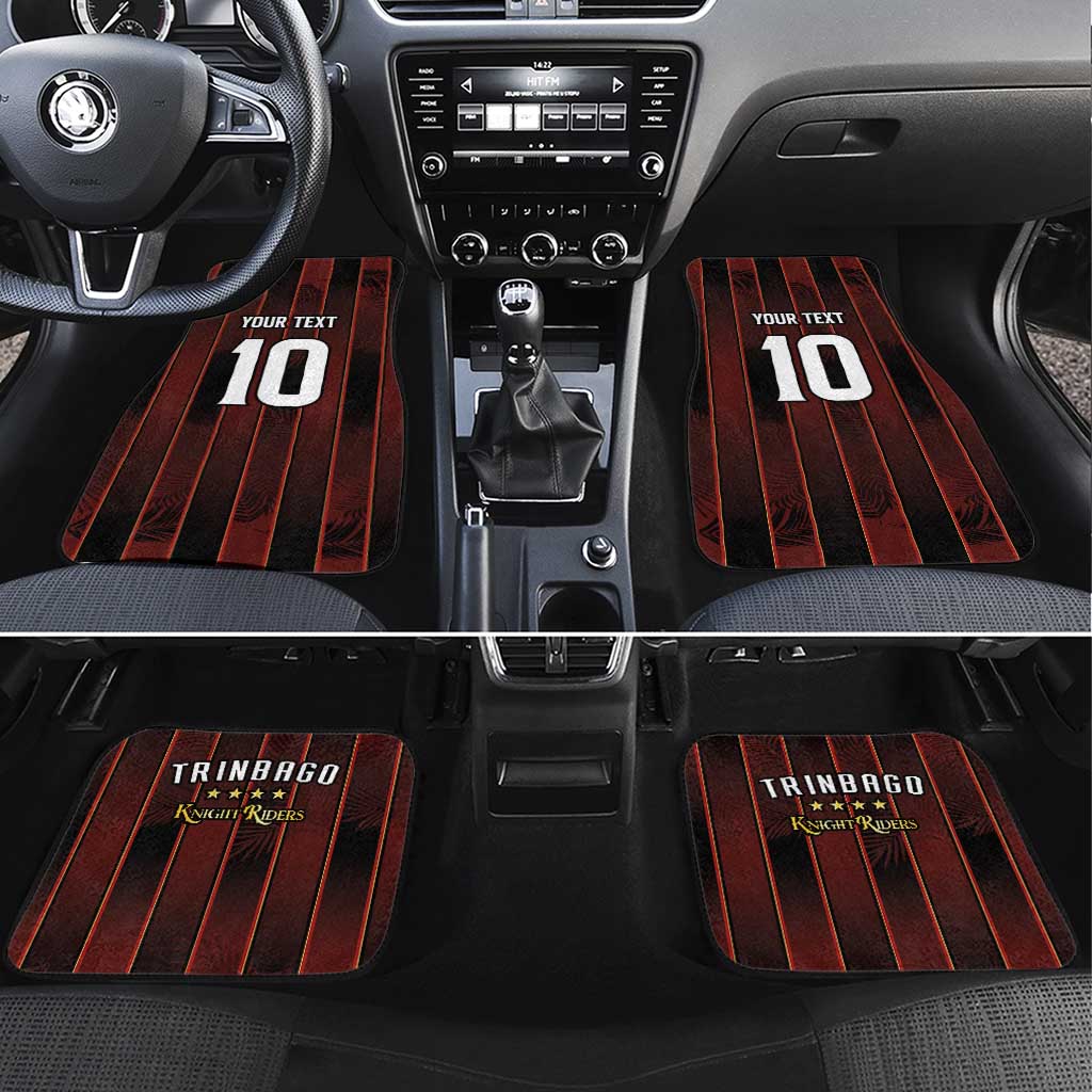 Afro-Trinbago Cricket Knight Riders Car Mats Palm Leaves Stripes Style - African Pride