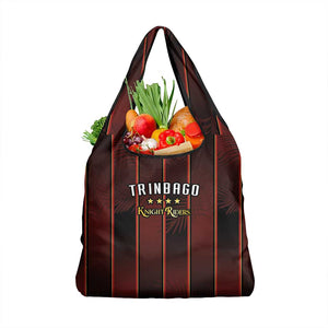 Afro-Trinbago Cricket Knight Riders Grocery Bag Palm Leaves Stripes Style - African Pride