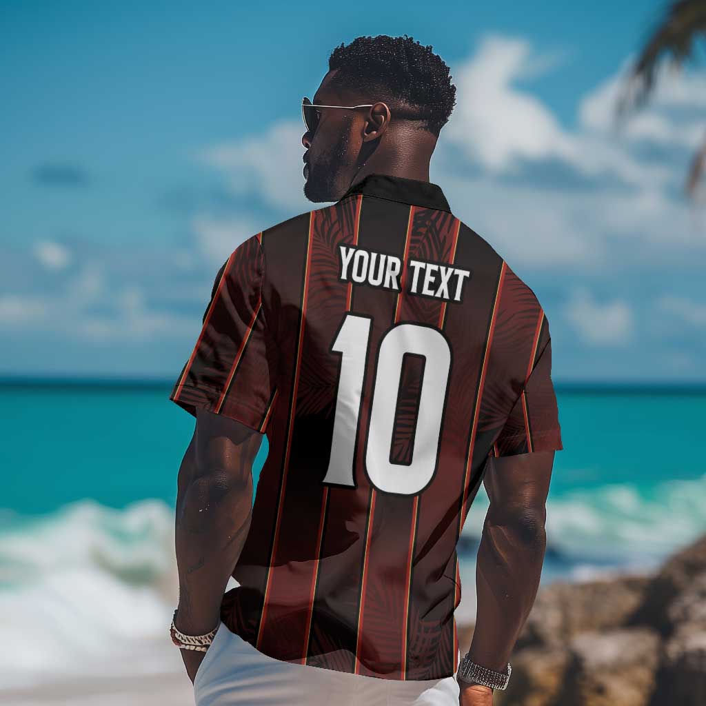 Custom Afro-Trinbago Cricket Knight Riders Hawaiian Shirt Palm Leaves Stripes Style - African Pride