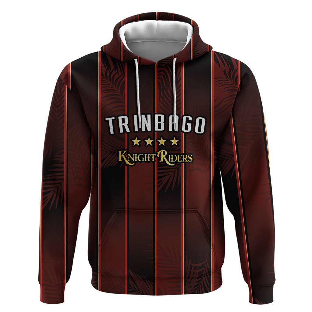 Custom Afro-Trinbago Cricket Knight Riders Hoodie Palm Leaves Stripes Style - African Pride