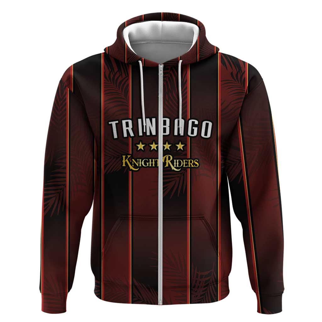 Custom Afro-Trinbago Cricket Knight Riders Hoodie Palm Leaves Stripes Style - African Pride