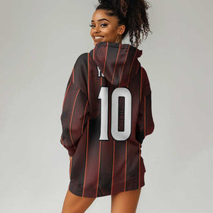 Custom Afro-Trinbago Cricket Knight Riders Hoodie Dress Palm Leaves Stripes Style - African Pride