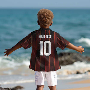 Custom Afro-Trinbago Cricket Knight Riders Kid Hawaiian Shirt Palm Leaves Stripes Style - African Pride