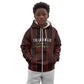 Custom Afro-Trinbago Cricket Knight Riders Kid Hoodie Palm Leaves Stripes Style - African Pride