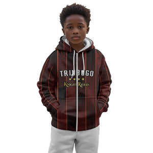 Custom Afro-Trinbago Cricket Knight Riders Kid Hoodie Palm Leaves Stripes Style - African Pride