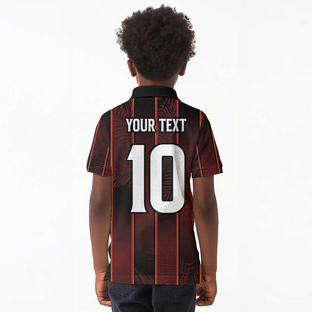 Custom Afro-Trinbago Cricket Knight Riders Kid Polo Shirt Palm Leaves Stripes Style - African Pride