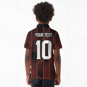 Custom Afro-Trinbago Cricket Knight Riders Kid Polo Shirt Palm Leaves Stripes Style - African Pride