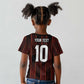 Custom Afro-Trinbago Cricket Knight Riders Kid T shirt Palm Leaves Stripes Style - African Pride