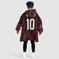 Custom Afro-Trinbago Cricket Knight Riders Kid Wearable Blanket Hoodie Palm Leaves Stripes Style - African Pride