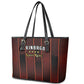 Afro-Trinbago Cricket Knight Riders Leather Tote Bag Palm Leaves Stripes Style - African Pride