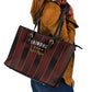 Afro-Trinbago Cricket Knight Riders Leather Tote Bag Palm Leaves Stripes Style - African Pride
