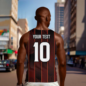 Custom Afro-Trinbago Cricket Knight Riders Men Tank Top Palm Leaves Stripes Style - African Pride