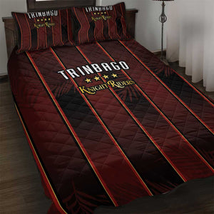 Afro-Trinbago Cricket Knight Riders Quilt Bed Set Palm Leaves Stripes Style - African Pride
