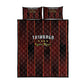 Afro-Trinbago Cricket Knight Riders Quilt Bed Set Palm Leaves Stripes Style - African Pride