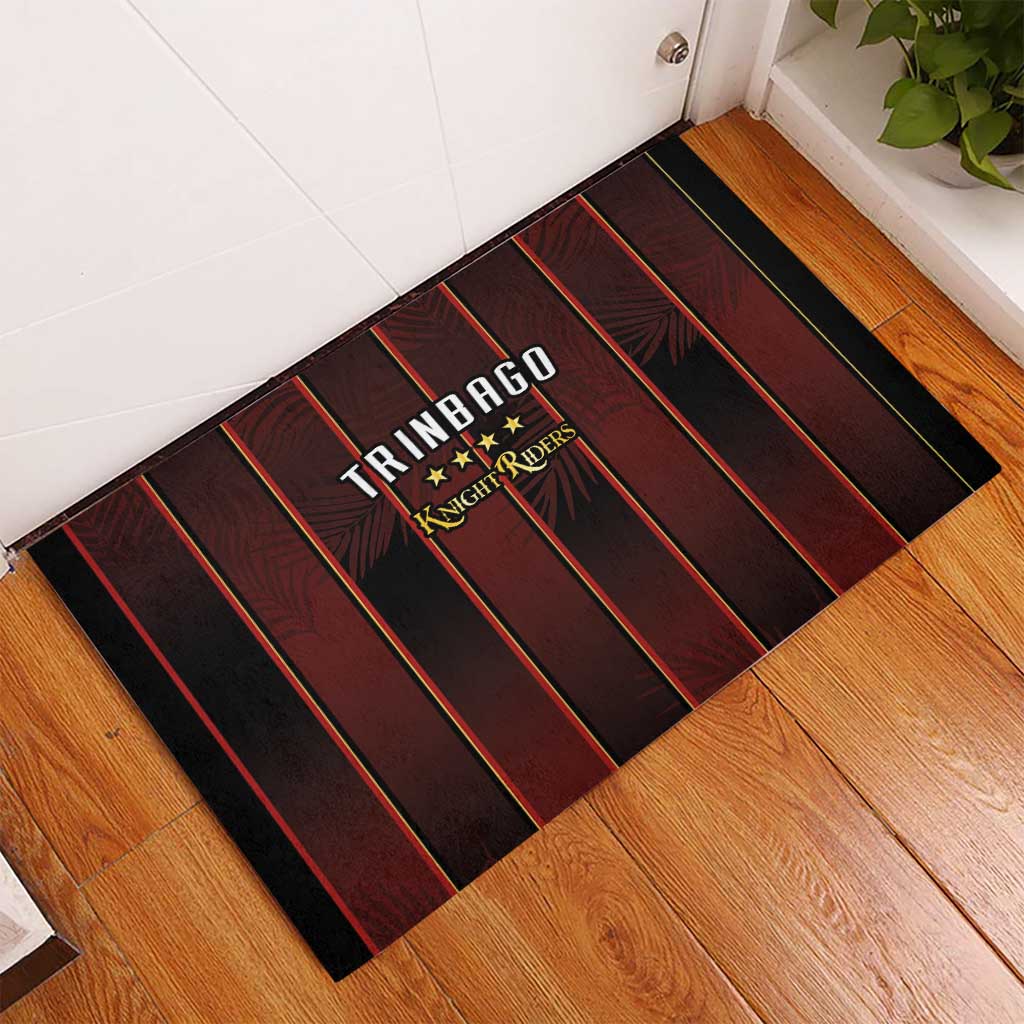 Afro-Trinbago Cricket Knight Riders Rubber Doormat Palm Leaves Stripes Style - African Pride