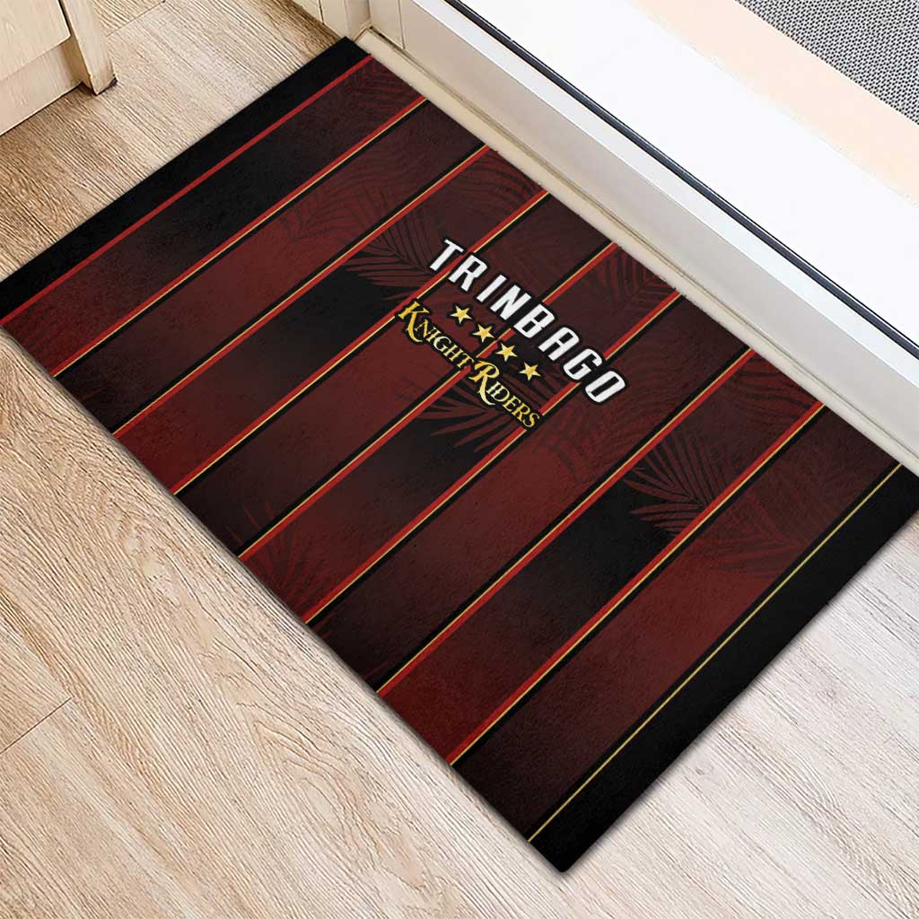 Afro-Trinbago Cricket Knight Riders Rubber Doormat Palm Leaves Stripes Style - African Pride