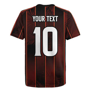 Custom Afro-Trinbago Cricket Knight Riders Rugby Jersey Palm Leaves Stripes Style - African Pride