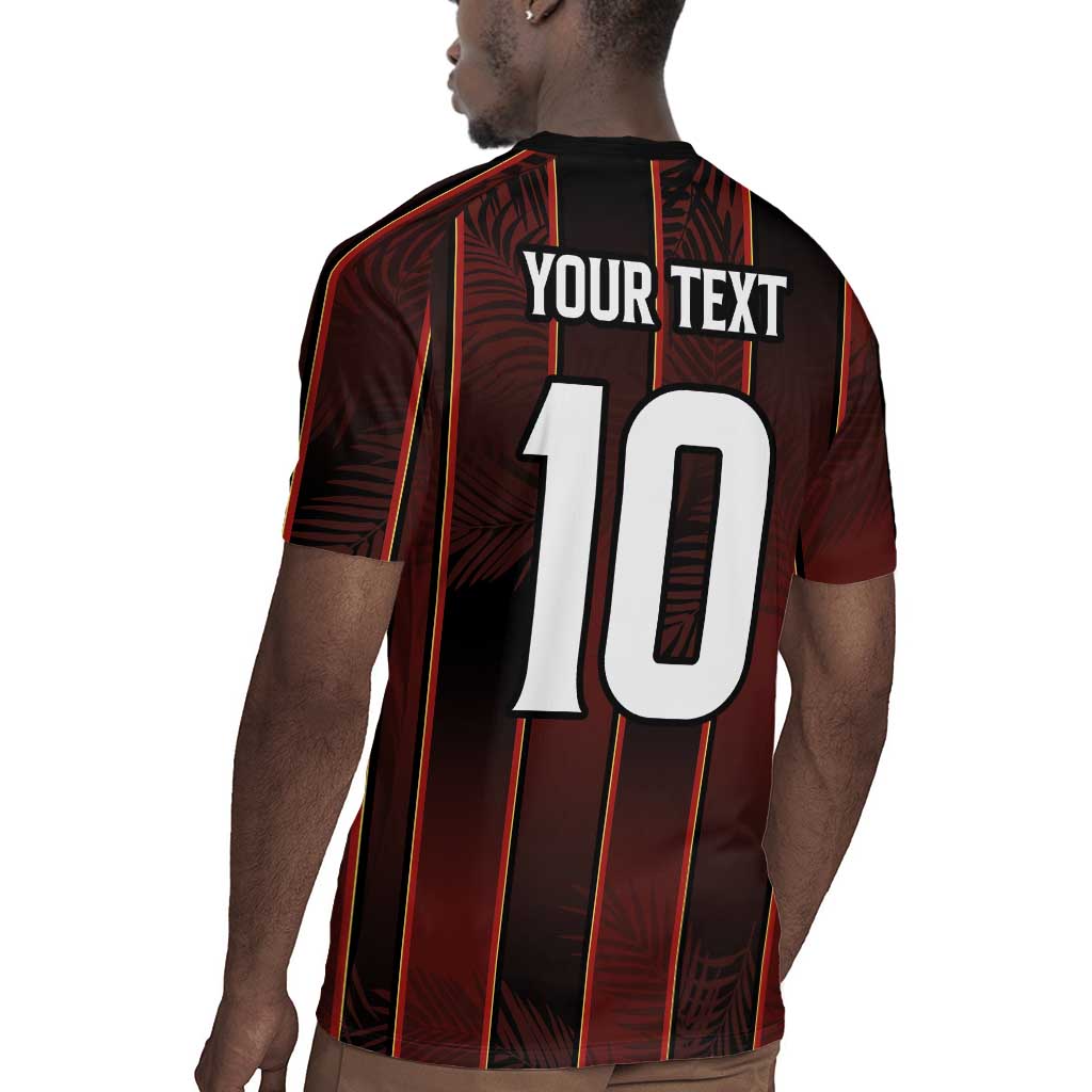 Custom Afro-Trinbago Cricket Knight Riders Rugby Jersey Palm Leaves Stripes Style - African Pride