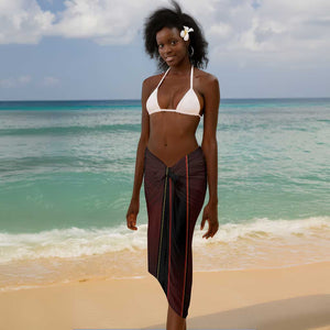 Afro-Trinbago Cricket Knight Riders Sarong Palm Leaves Stripes Style - African Pride