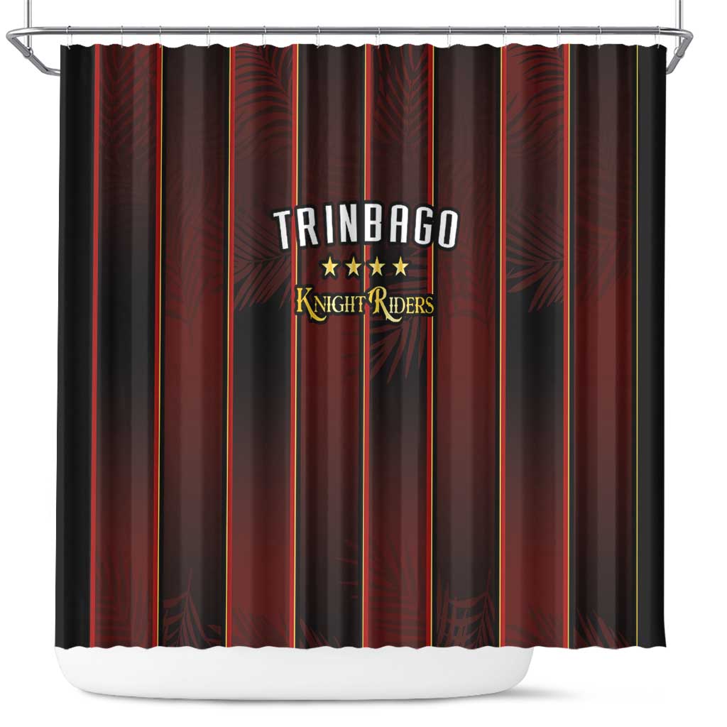Afro-Trinbago Cricket Knight Riders Shower Curtain Palm Leaves Stripes Style - African Pride
