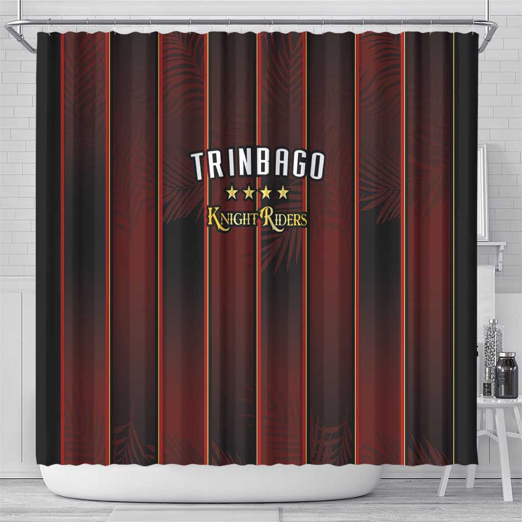 Afro-Trinbago Cricket Knight Riders Shower Curtain Palm Leaves Stripes Style - African Pride