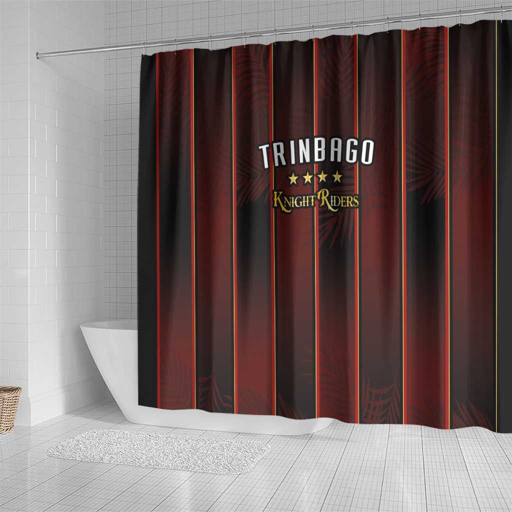 Afro-Trinbago Cricket Knight Riders Shower Curtain Palm Leaves Stripes Style - African Pride