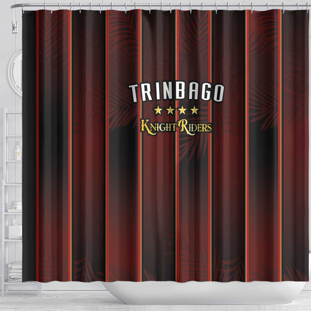 Afro-Trinbago Cricket Knight Riders Shower Curtain Palm Leaves Stripes Style - African Pride