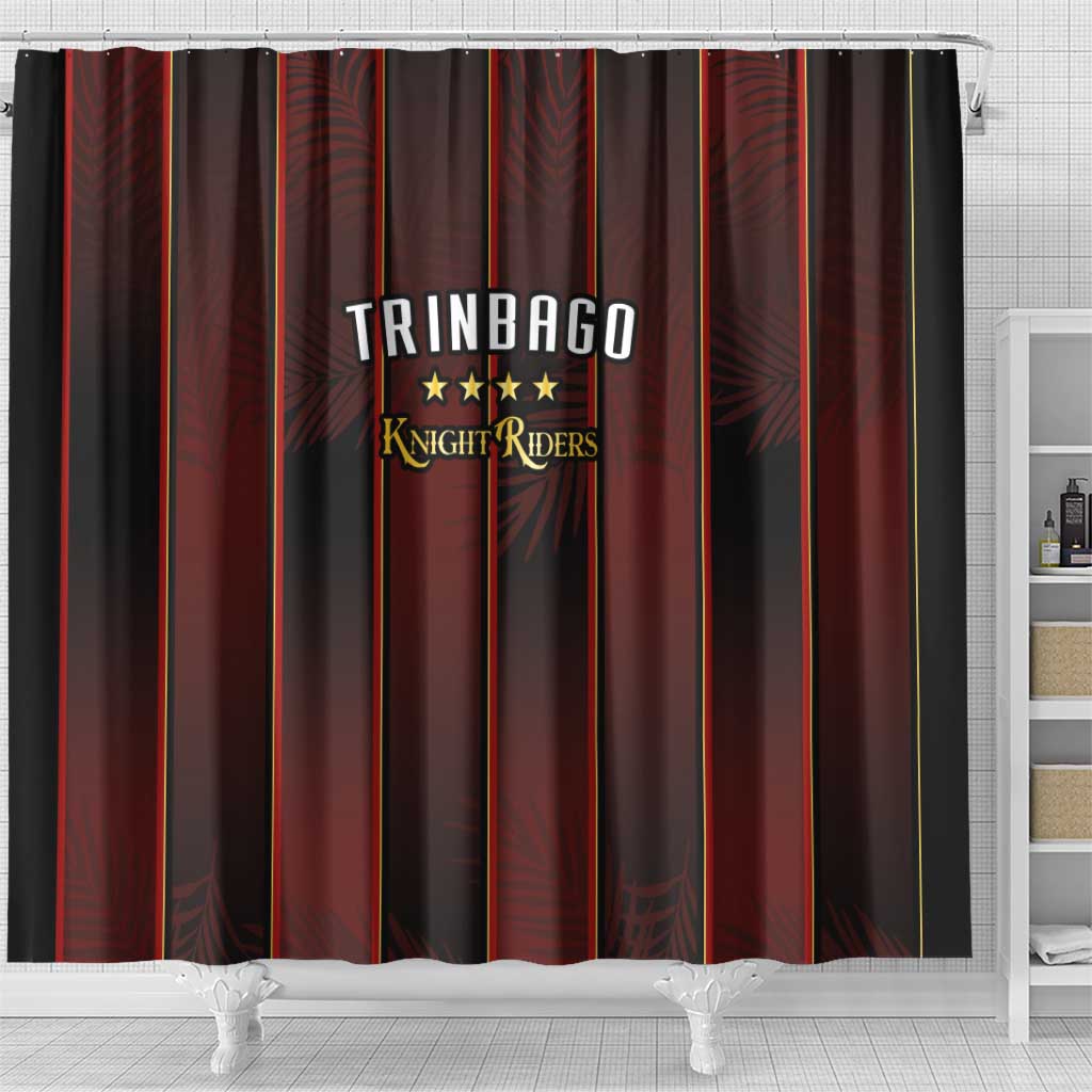 Afro-Trinbago Cricket Knight Riders Shower Curtain Palm Leaves Stripes Style - African Pride