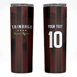 Custom Afro-Trinbago Cricket Knight Riders Skinny Tumbler Palm Leaves Stripes Style - African Pride